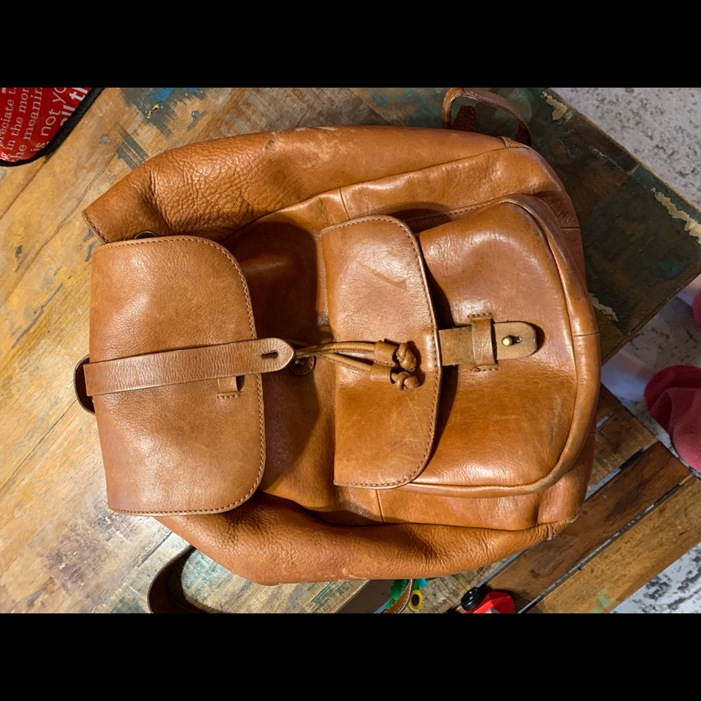 Madewell The Transport Leather Rucksack Backpack